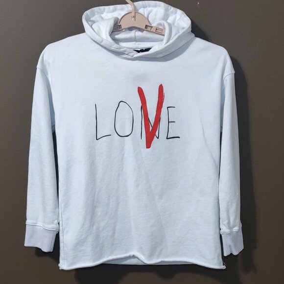 Vlone White Love Sweatshirt Hoodie SIZE SMALL - Picture 1 of 7